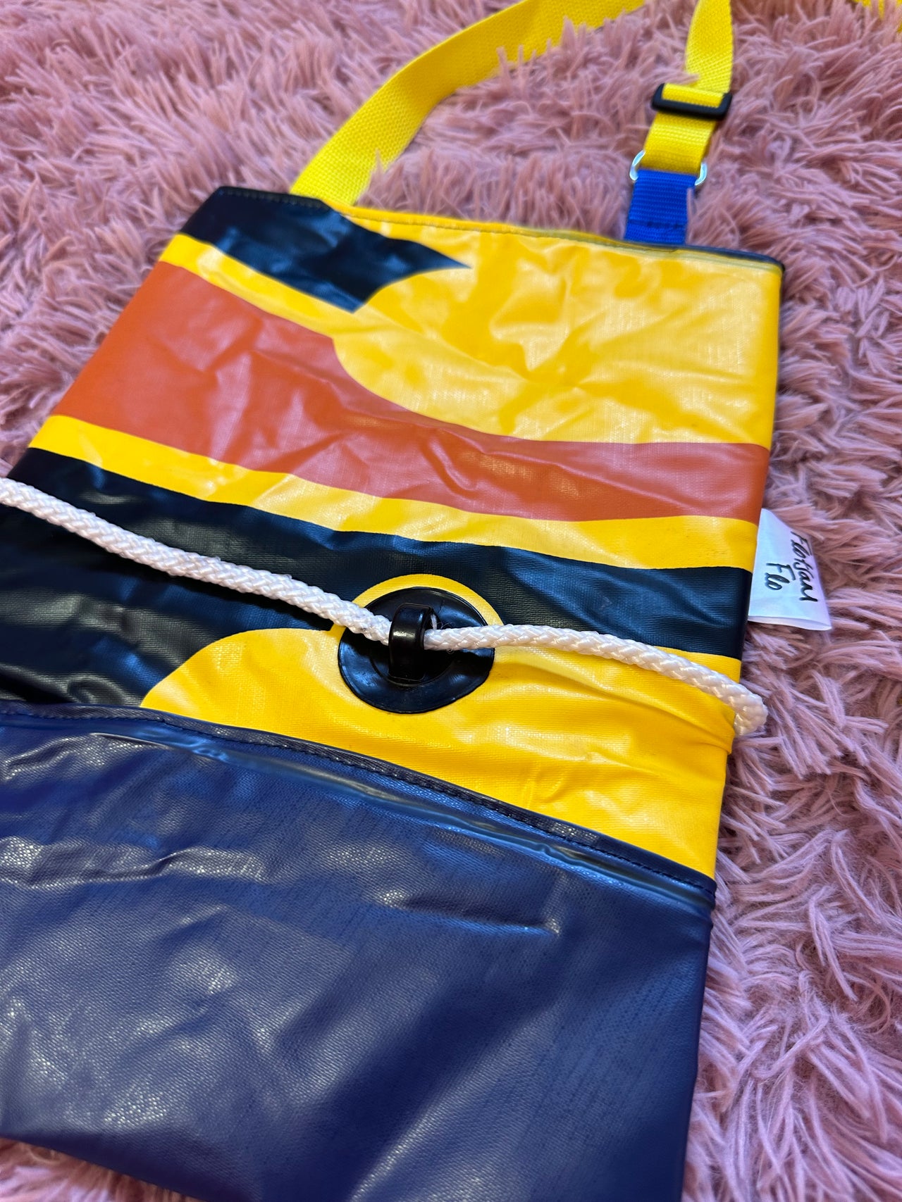 I used to be a Banner and Inflatable Dinghy Boat - Adult’s Upcycled Shoulder Bag or Shorter Cross-Body Bag