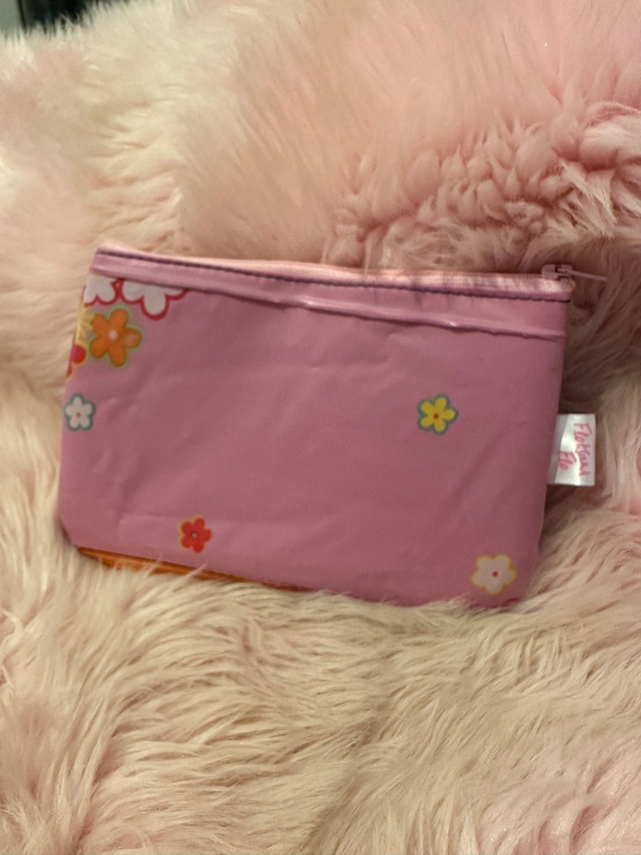 I used to be a Broken Inflatable and a Banner  -  Pink Flowery Heart Pouch