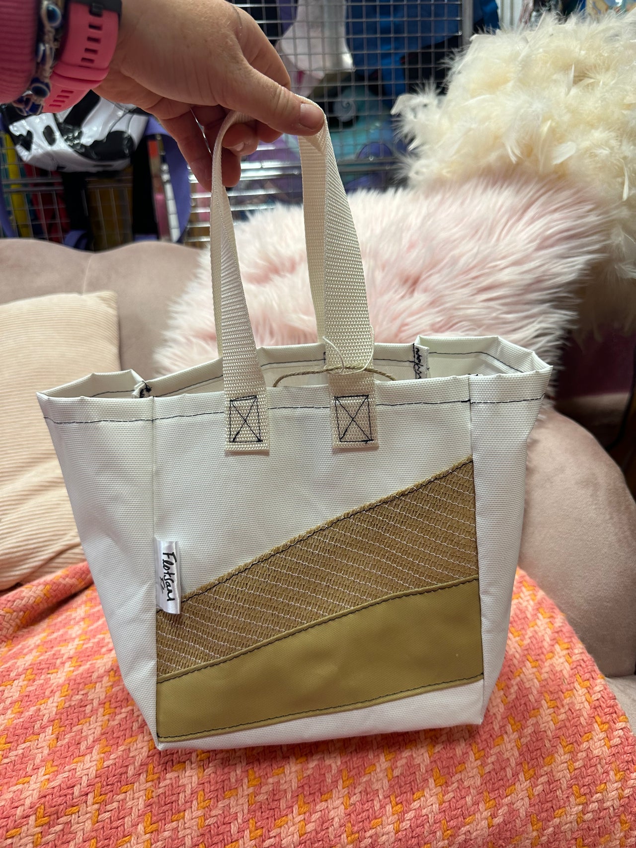 I used to be Off Cuts of Canopies - Square Boxy Shaped Bag