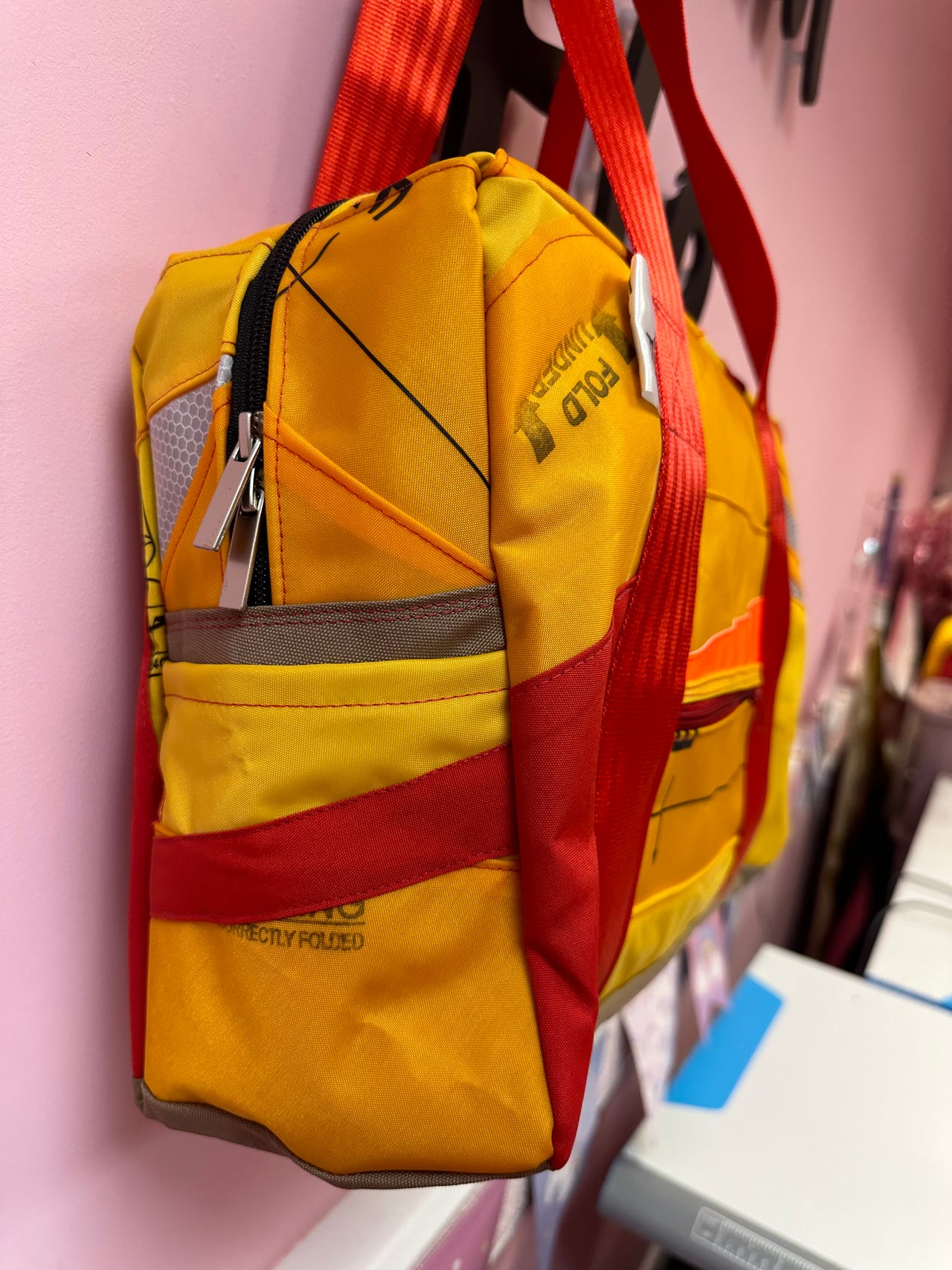 I used to be a Decommissioned Life Jackets and Off Cuts of Other Material - Overnight Holdall Bag