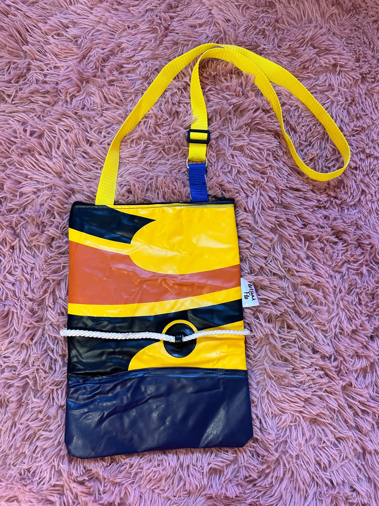 I used to be a Banner and Inflatable Dinghy Boat - Adult’s Upcycled Shoulder Bag or Shorter Cross-Body Bag