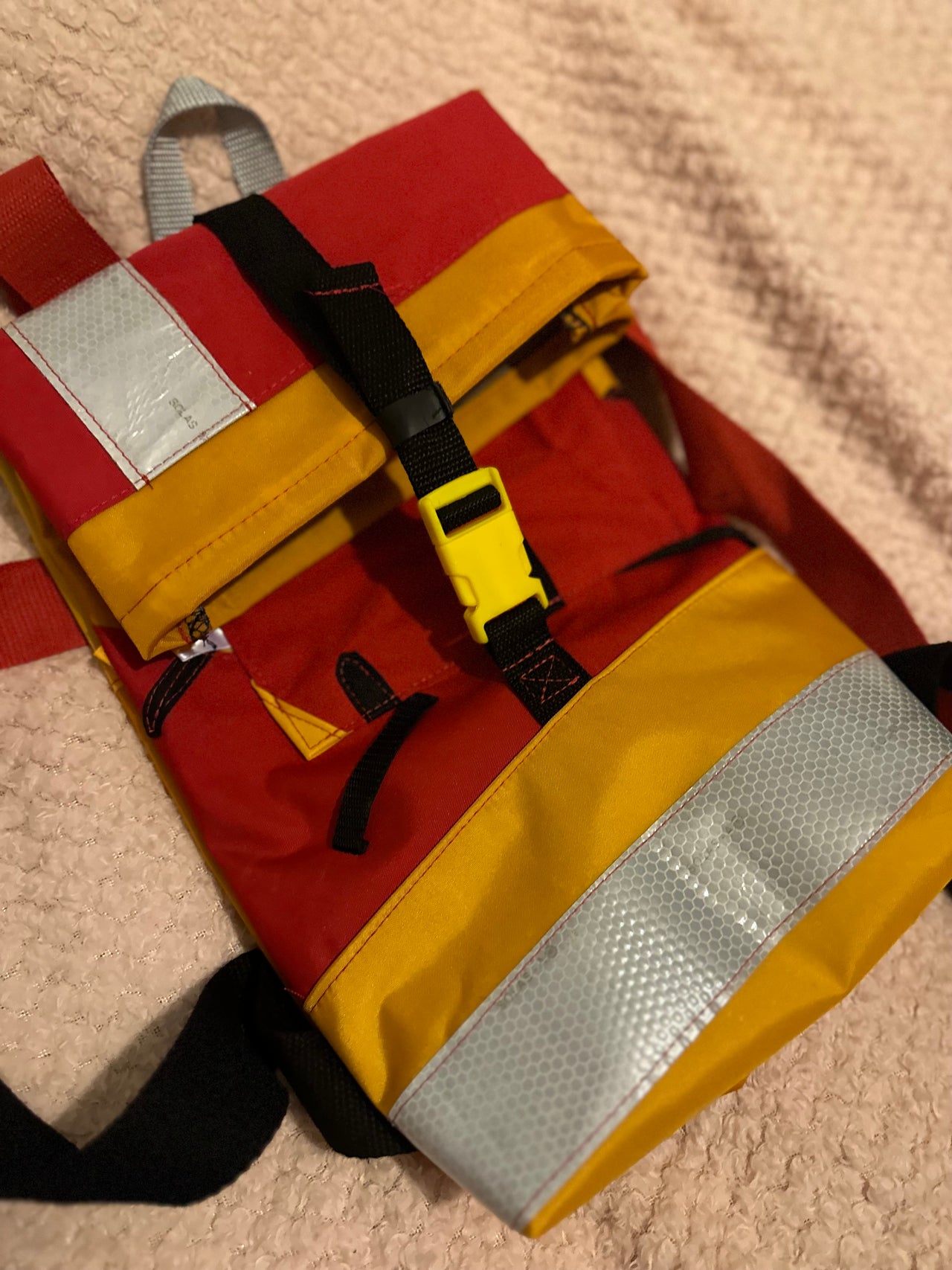 I used to be a Life Jacket and Plastic Fabric Offcuts  - Adults Smaller Backpack