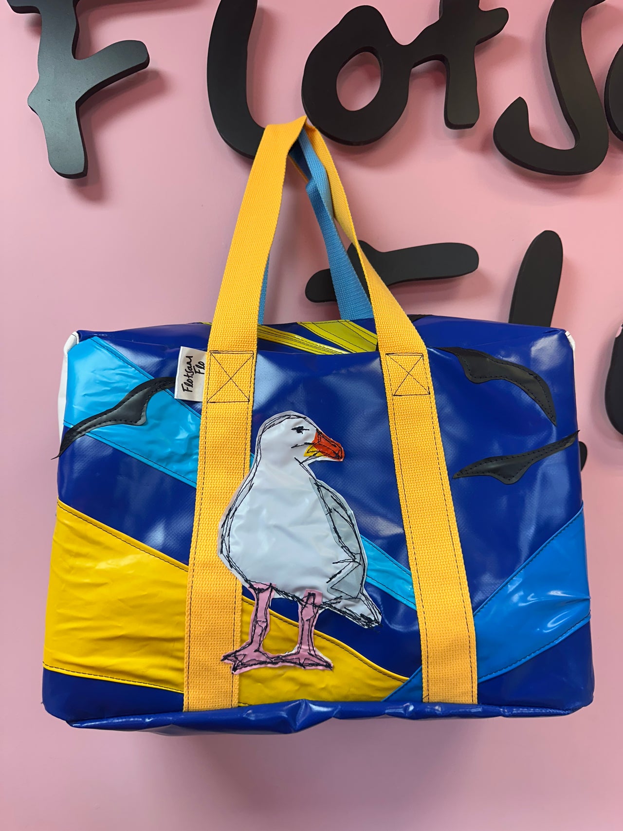 I once was Off Cuts of Canopy and Inflatables - Holdall Bag with Seagull - A little wonky!