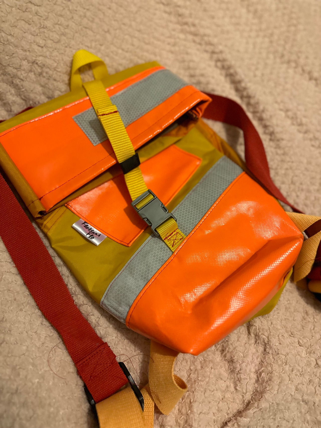 I used to be a Life Jacket and Plastic Fabric Offcuts  - Adults Smaller Backpack