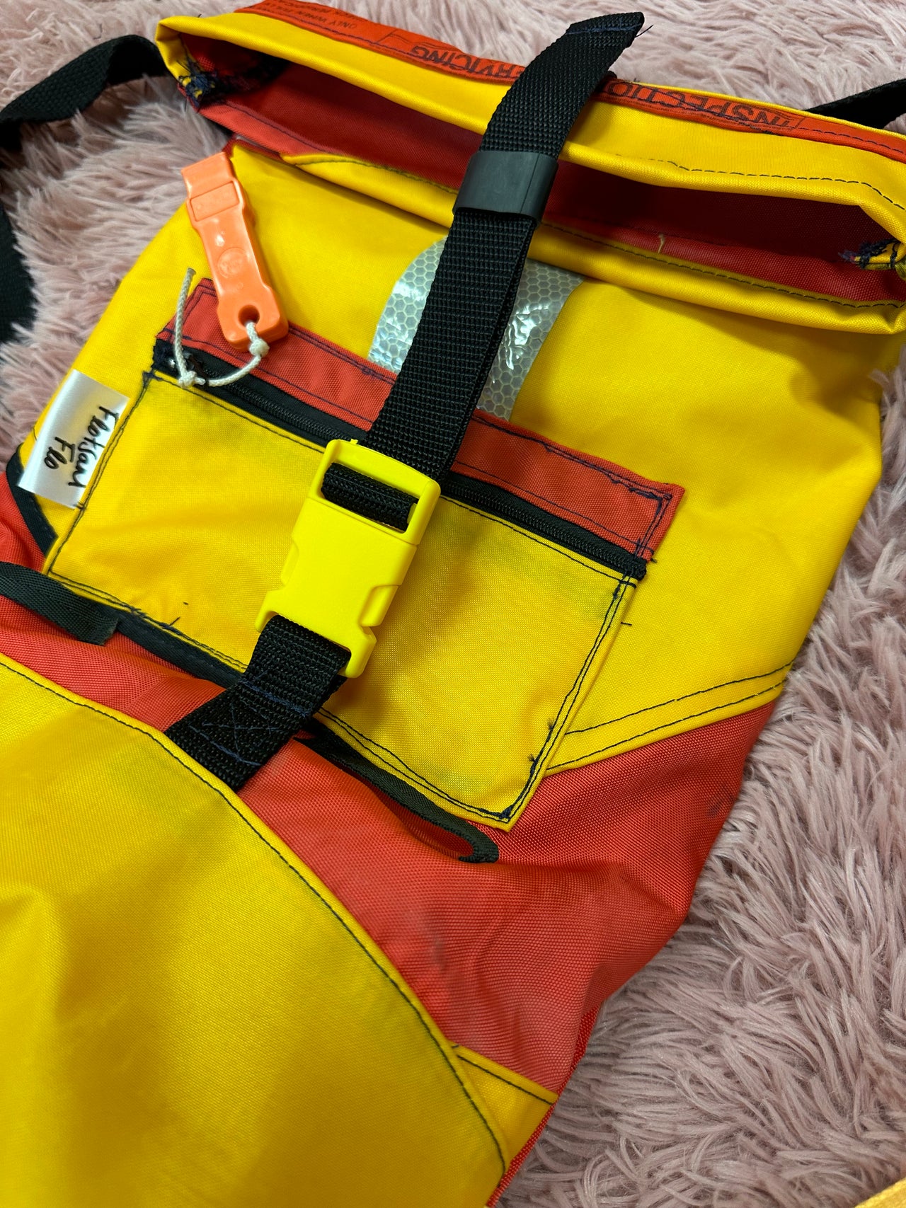 I used to be a Life Jacket and Plastic Fabric Offcuts  - Smaller Backpack